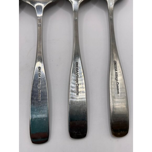 Oneida Village Common Stainless Steel Soup Spoons Set Of 5 Glossy Finish - Picture 6 of 6